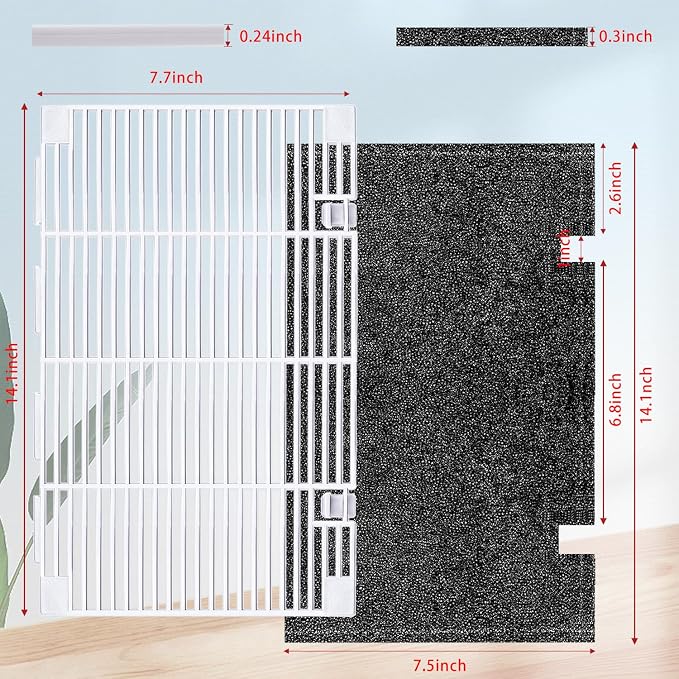 RV A/C Ducted Air Grille with Filters Duo-Therm Air Conditioner Grille Replacement for Dometic 3104928.019, alternate view 2