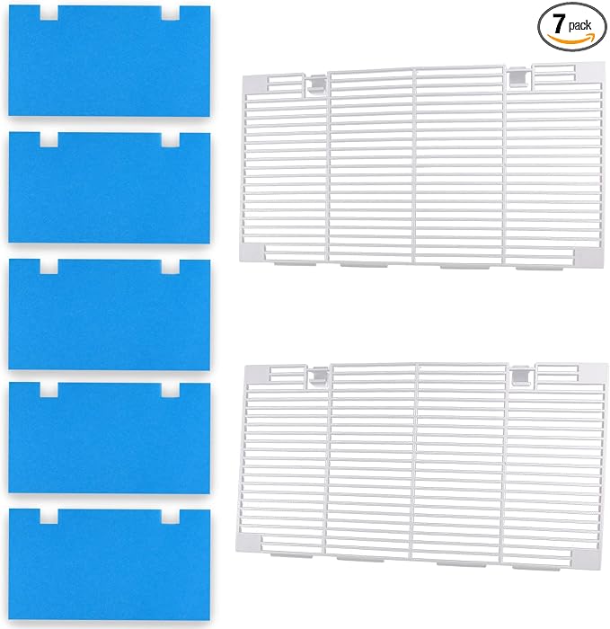 Conditioner Covers Grill Compatible with Dometic 3104928.019 for RV(2 pcs A/C Ducted Grilles and 5 pcs Filter)
