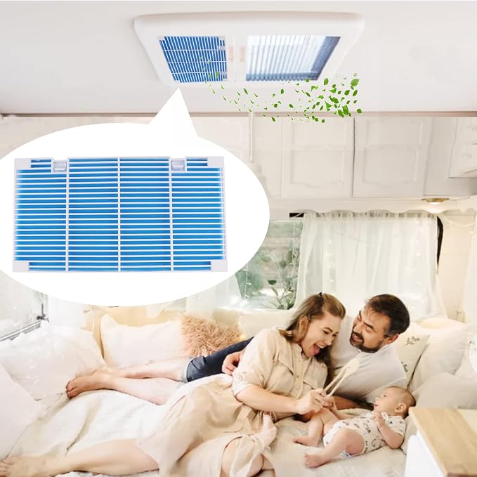 Conditioner Covers Grill Compatible with Dometic 3104928.019 for RV(2 pcs A/C Ducted Grilles and 5 pcs Filter)