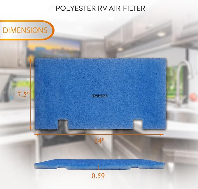 Conditioner Filter - 14" x 7.5" MERV 6, 2 Pack Compatible with Dometic Air Grille 3313107.103, 3105012.003