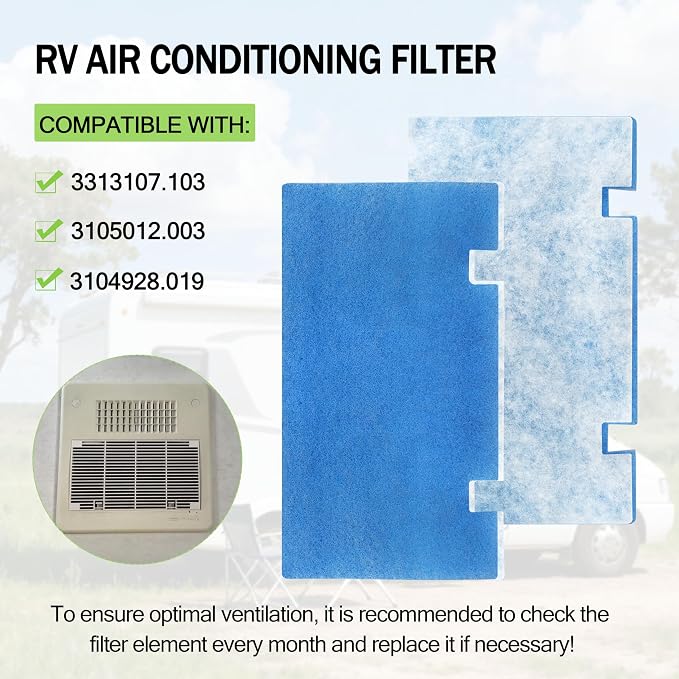 Conditioner Filter 14"x7.5" MERV 8-2 Pack Replacement for Dometic Air Grille 3313107.103 3105012.003 RV AC Filter 4P