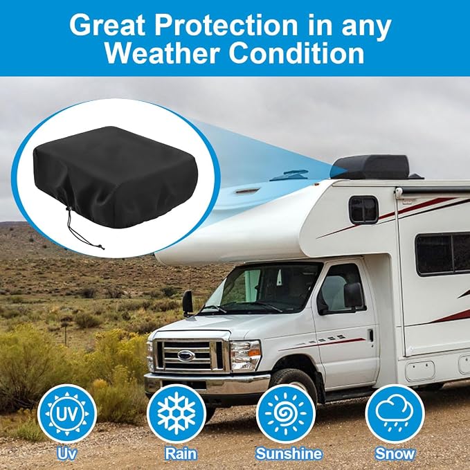 RV Camper Air Conditioner Cover Trailer AC Covers for RV Roof Unit, 600D Oxford Cloth Fits RecPro, FOGATTI 16K