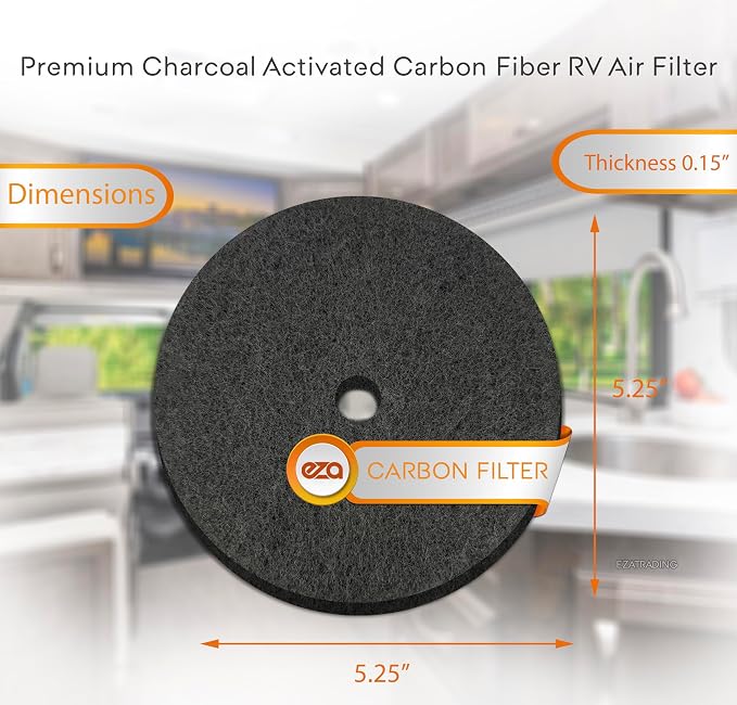 RV Charcoal Activated Carbon Fiber Air Conditioner Filter - RV 5.25" Round Air Duct AC Carbon Filter Replacement for RV AC