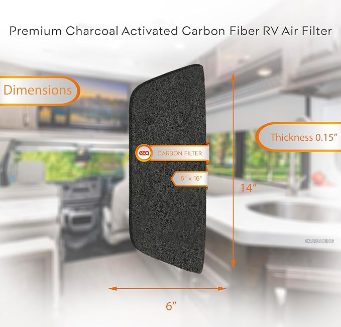 RV Charcoal Activated Carbon Fiber Air Conditioner Filter - Air Duct AC Carbon Filter Replacement for RV AC Vent (2 Pack