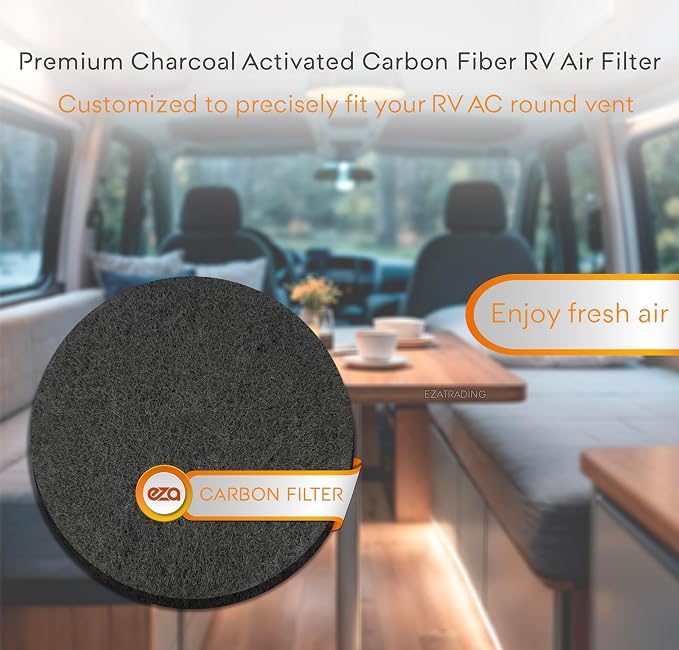 RV Charcoal Activated Carbon Fiber Air Conditioner Filter - Air Duct AC Carbon Filter Replacement for RV AC Vent (8 Pack
