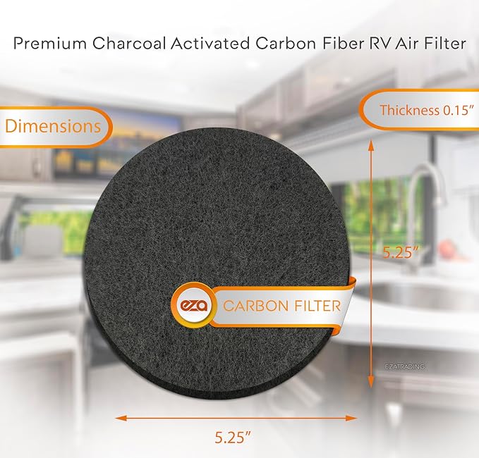 RV Charcoal Activated Carbon Fiber Air Conditioner Filter - Air Duct AC Carbon Filter Replacement for RV AC Vent (8 Pack