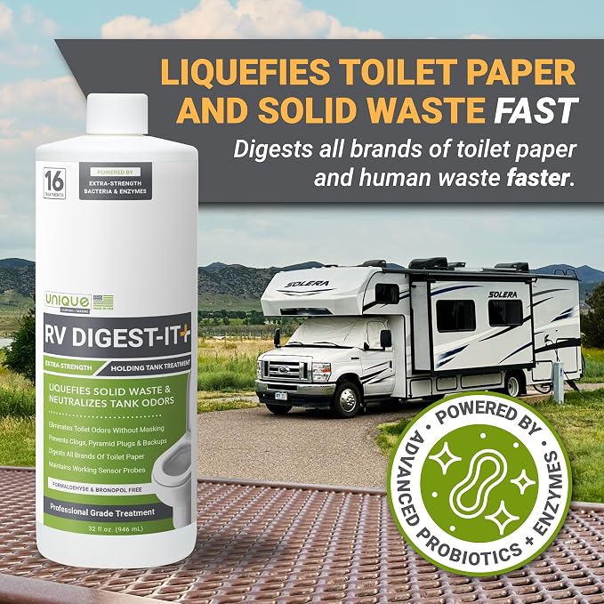 RV Digest-It+, 16 Extra-Strength RV Toilet Treatments - Liquifies Waste and Toilet Paper - Odor Eliminator (32 oz), alternate