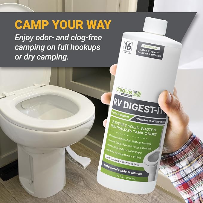 RV Digest-It+, 16 Extra-Strength RV Toilet Treatments - Liquifies Waste and Toilet Paper - Odor Eliminator (32 oz), alternate