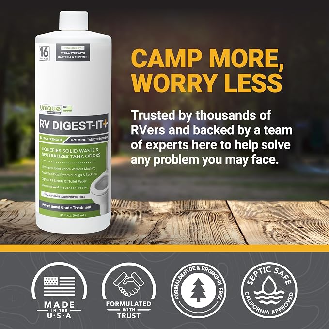 RV Digest-It+, 16 Extra-Strength RV Toilet Treatments - Liquifies Waste and Toilet Paper - Odor Eliminator (32 oz), alternate