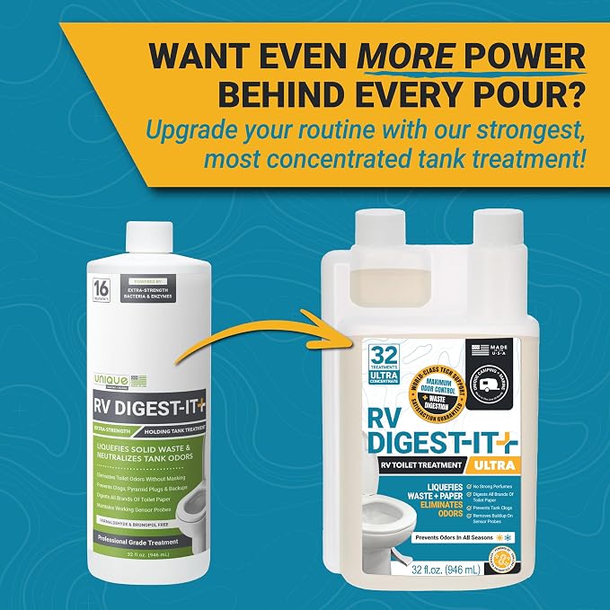 RV Digest-It+, 16 Extra-Strength RV Toilet Treatments - Liquifies Waste and Toilet Paper - Odor Eliminator (32 oz), alternate