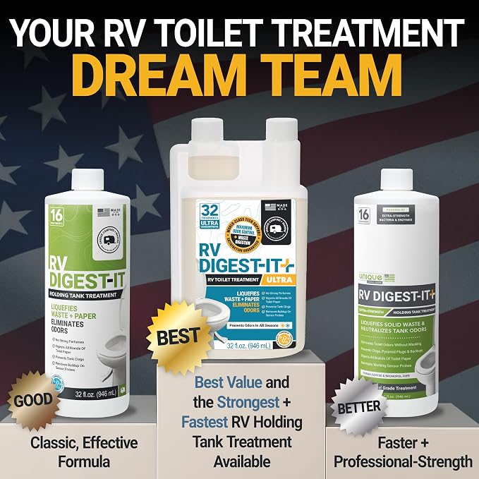 RV Digest-It+, 16 Extra-Strength RV Toilet Treatments - Liquifies Waste and Toilet Paper - Odor Eliminator (32 oz), alternate