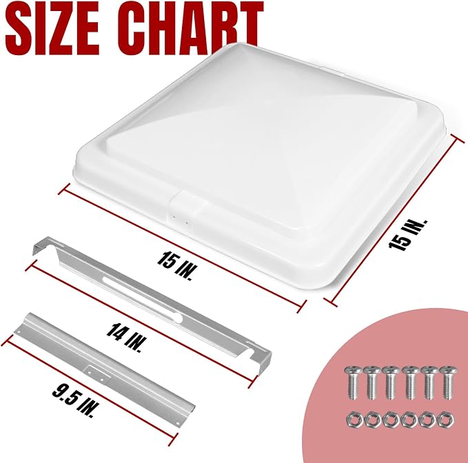 RV Roof Vent Cover, 14 Inch Replacement Vent Lid for Inside RV Trailer Camper Motorhome, White One Pack, alternate product