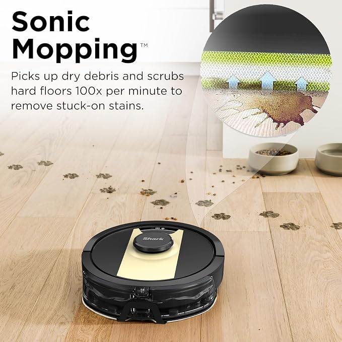 RV2410WD IQ 2-in-1 Robot Vacuum and Mop with Row-by-Row Cleaning, Perfect for Pet Hair, Compatible with Alexa, Black/Bronze