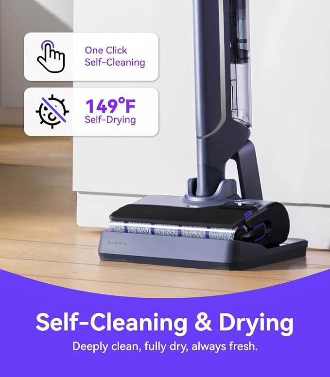 S20 Pro Cordless Vacuum Mop with Self-Cleaning, Wet Dry Vacuum Cleaner for Hard Floors, Ideal for Families with Kids and