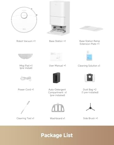 S20 Ultra Robot Vacuum and Mop Combo with Dual Roller Brush, 8300Pa Suction, 140°F Hot Water Mop Self-Washing & Drying