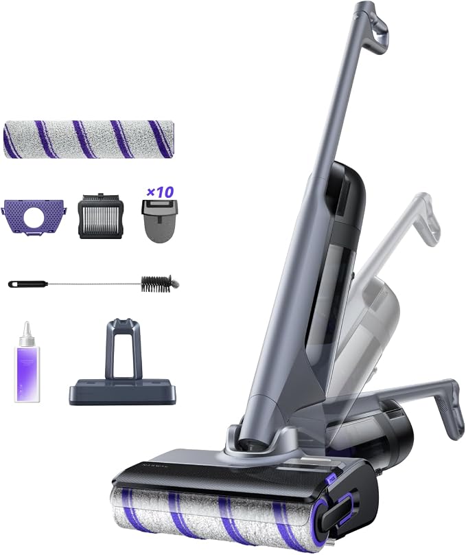 S30 Pro Wet Dry Vacuum Cleaner with 20000Pa Suction, Cordless Vacuum Mop for Hard Floors, Tangle-Free Hair-Cutting, 180° Lie