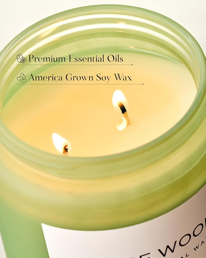 Sage Wood Scented Candle, 19.4oz 110 Hours Long Lasting Clean made from natural materials All Natural Soy Wax Candle for