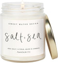 Salt and Sea Candle - Sea Salt, Citrus, Amber, Musk, Beach Scented Soy Candles for Home, product image