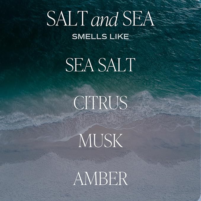 Salt and Sea Reed Diffuser Set - Sea Salt, Citrus, Musk, and Amber Summer Scented Diffuser - Scent Diffusers for Home