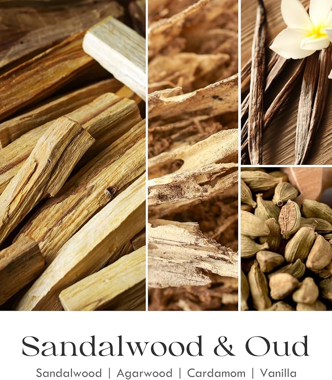 Sandalwood Oud Candle - Large Scented Candles 22oz, Soy Candles, Aromatherapy Candle, Soy Wax Candle, alternate product view