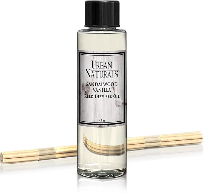 Sandalwood & Vanilla Reed Diffuser Refill Set | Includes a Free Set of Reed Sticks!, product image