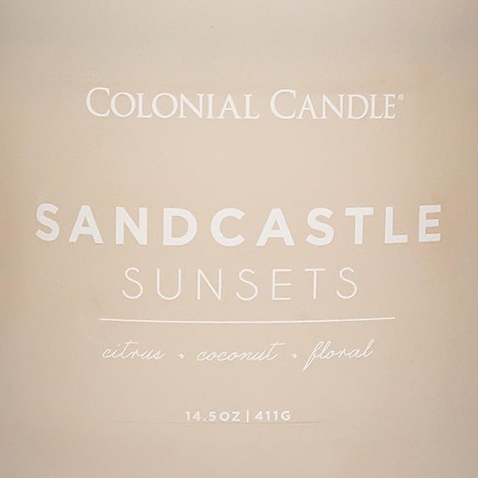 Sandcastle Sunset Scented Jar Candle, Pop of Color Collection, 3 Wick, Green, 14.5 oz - Up to 60 Hours Burn, alternate