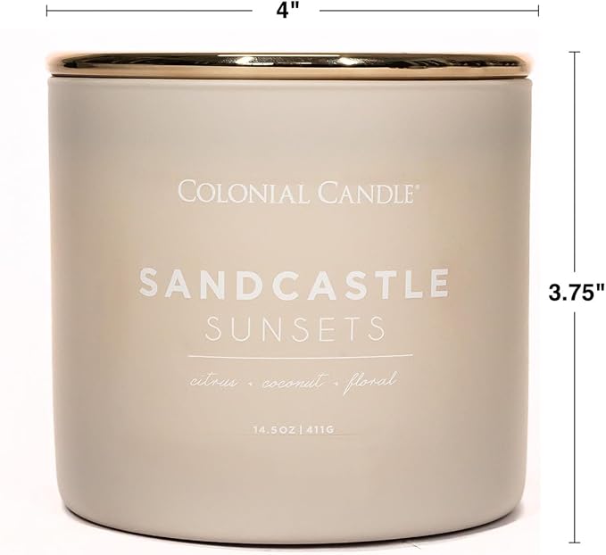Sandcastle Sunset Scented Jar Candle, Pop of Color Collection, 3 Wick, Green, 14.5 oz - Up to 60 Hours Burn, alternate