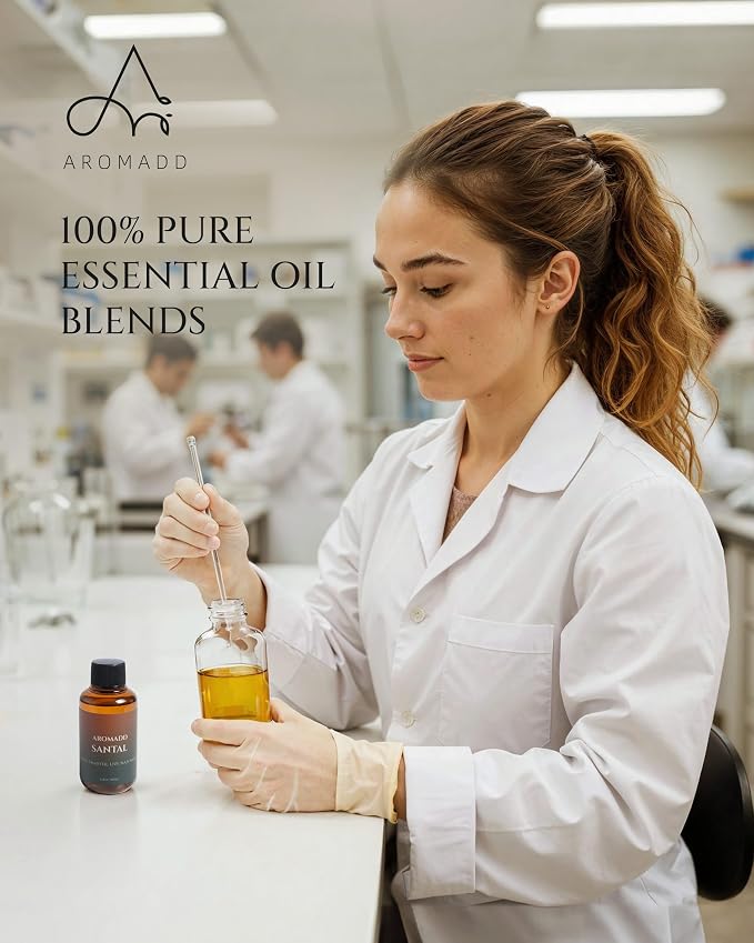 Santal Diffuser Oil Inspired by Luxury Hotel Scent, Essential Oils for Waterless Diffuser, Warm Sandalwood & Amber Aroma