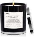 Santal & Jasmine Luxury Scented Candles, 9oz Soy Wax Candles for Home Scented, Jasmine, Sandalwood, Lilac Scent, Long Burning