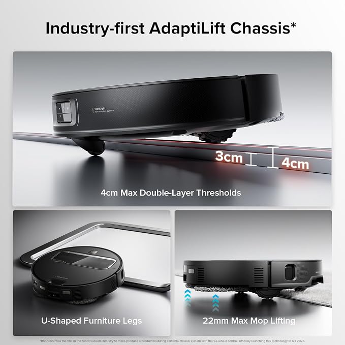 Saros Z70 Robot Vacuum and Mop, OmniGrip Arm, AI-Powered, 22,000Pa Suction, 3.14’’ Ultra, FlexiArm Riser Technology