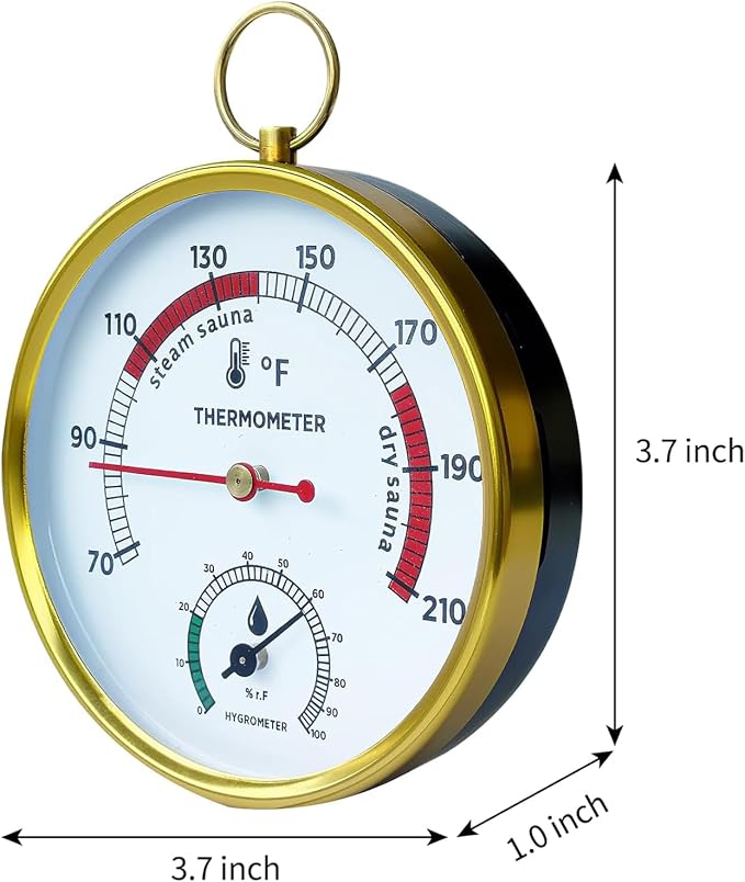 Sauna Thermometer Fahrenheit & Hygrometer, 2026 Upgraded Lanyard-Mounted for Portable Steam Sauna Box, Ideal for