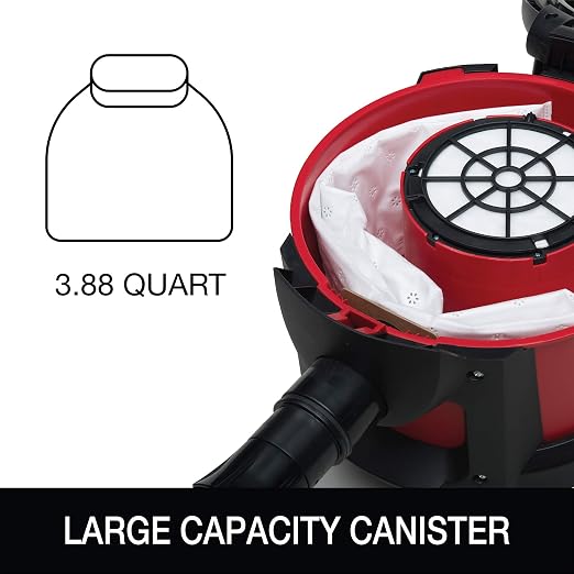 SC3700A Quiet Clean Canister Vacuum, Red/Black, 9.0 Amp, 11" Cleaning Path., alternate product view 5