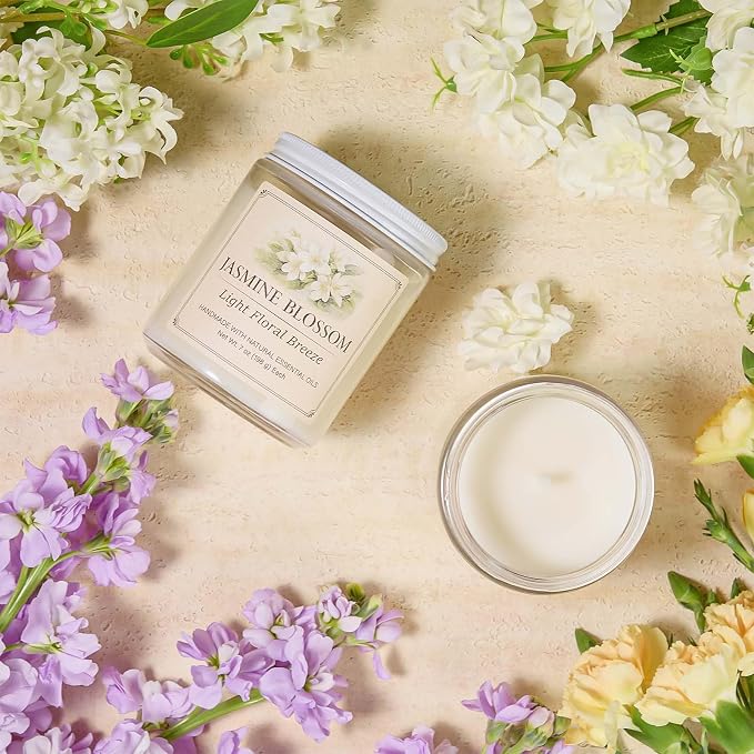 Scented Candle Gift Set, 6 Pack 7oz Natural Soy Wax Aromatherapy Candles, Coconut Vanilla Lemon Verbena Fresh Linen Scents