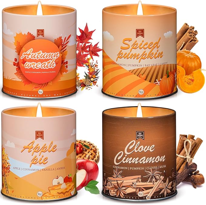 Scented Candle Set, 4Pack Aromatherapy Soy Wax Candles Valentine's Day Gift for Her Him, product image