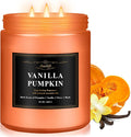 Scented Candle, Vanilla Pumpkin Candles – 22oz Large 3-Wick Holiday Soy Candle, Long Lasting Winter Candles for Home Décor