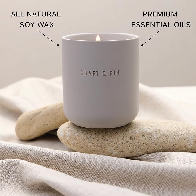 Scented Candles - Dark Rose & Amber Holiday Candles | 10oz Soy Blend with Cotton Wick | Long-Lasting, 40-Hour Burn | Ceramic