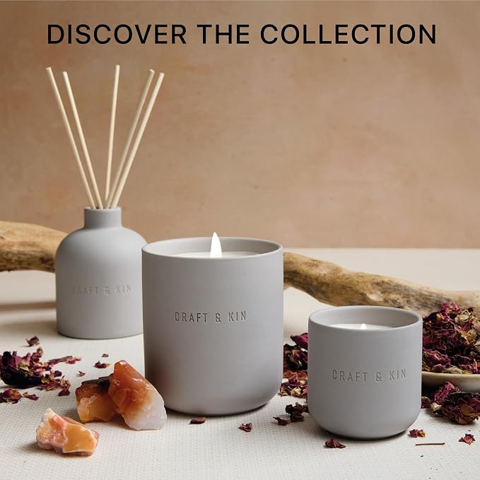 Scented Candles - Dark Rose & Amber Holiday Candles | 10oz Soy Blend with Cotton Wick | Long-Lasting, 40-Hour Burn | Ceramic