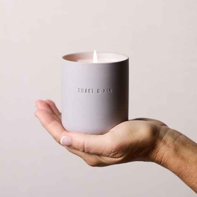 Scented Candles - Dark Rose & Amber Holiday Candles | 10oz Soy Blend with Cotton Wick | Long-Lasting, 40-Hour Burn | Ceramic