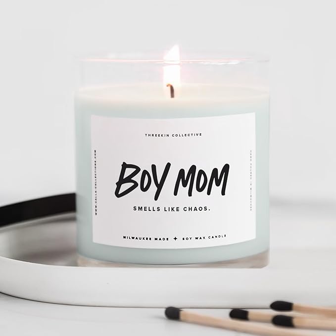 Scented Candles for Boy Mom, Natural Soy Wax Candles for Home, Relaxing Aromatherapy for Moms, Driftwood Essential Oils with
