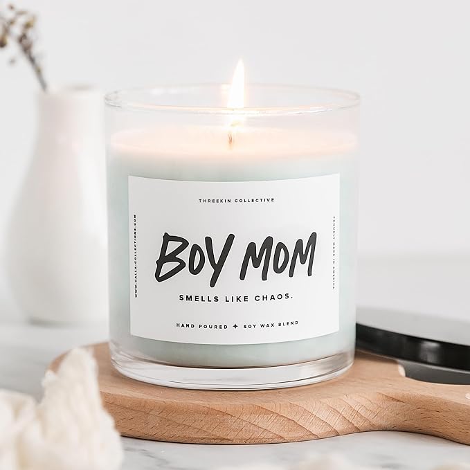 Scented Candles for Boy Mom, Natural Soy Wax Candles for Home, Relaxing Aromatherapy for Moms, Driftwood Essential Oils with