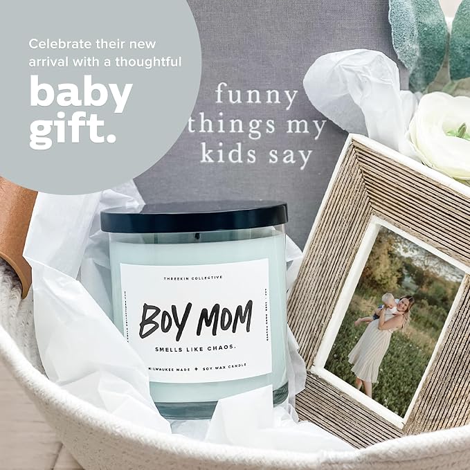 Scented Candles for Boy Mom, Natural Soy Wax Candles for Home, Relaxing Aromatherapy for Moms, Driftwood Essential Oils with