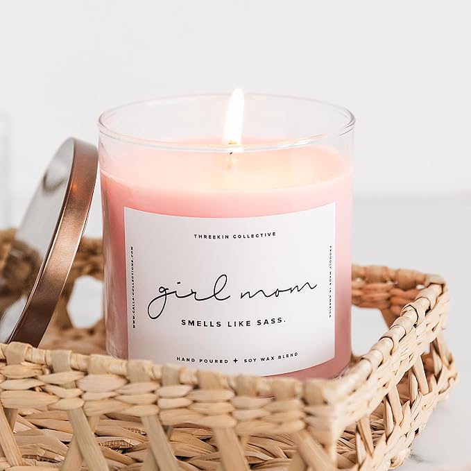 Scented Candles for Girl Mom, Natural Soy Wax Candles for Home, Relaxing Aromatherapy for Moms, Lavender Essential Oils with