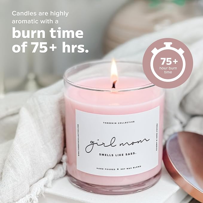 Scented Candles for Girl Mom, Natural Soy Wax Candles for Home, Relaxing Aromatherapy for Moms, Lavender Essential Oils with