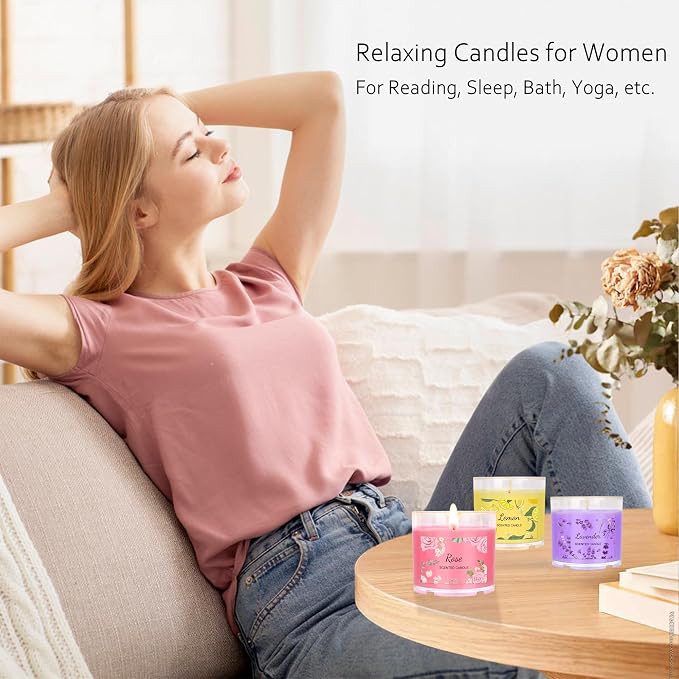 Scented Candles for Home, 12 Pack Candle Set for Women, Small Soy Candles Bulk, Mothers Day Gifts from Daughter - Mini Candle