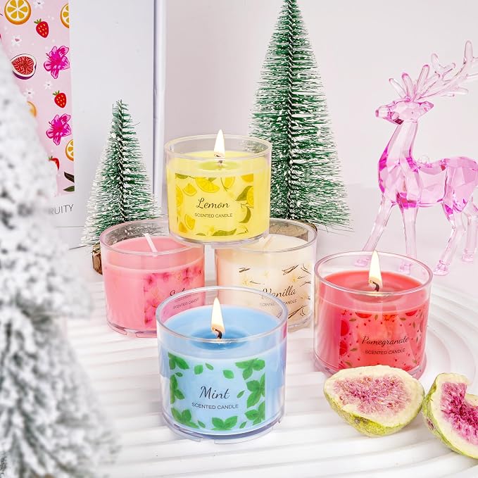 Scented Candles for Home, 12 Pack Candle Set for Women, Small Soy Candles Bulk, Mothers Day Gifts from Daughter - Mini Candle