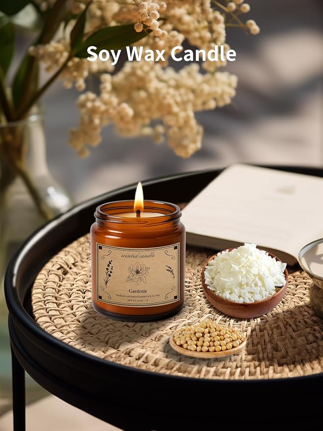 Scented Candles for Home, 16oz Soy Wax Candle, 100 Hour Burn Time, Gardenia Scented Candle for Men & Women, Highly Scented