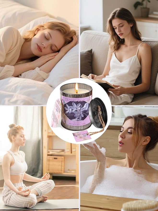 Scented Candles for Home, 8oz Soy Candle, 50H Burn, Vanilla Aromatherapy, White Candle in Gift Box, Perfect for Birthday