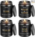 Scented Candles for Men - 4 Pack Candles for Home Scented, 28oz Soy Wax, 200 Hour Burn Time, Men Candle Set, product image