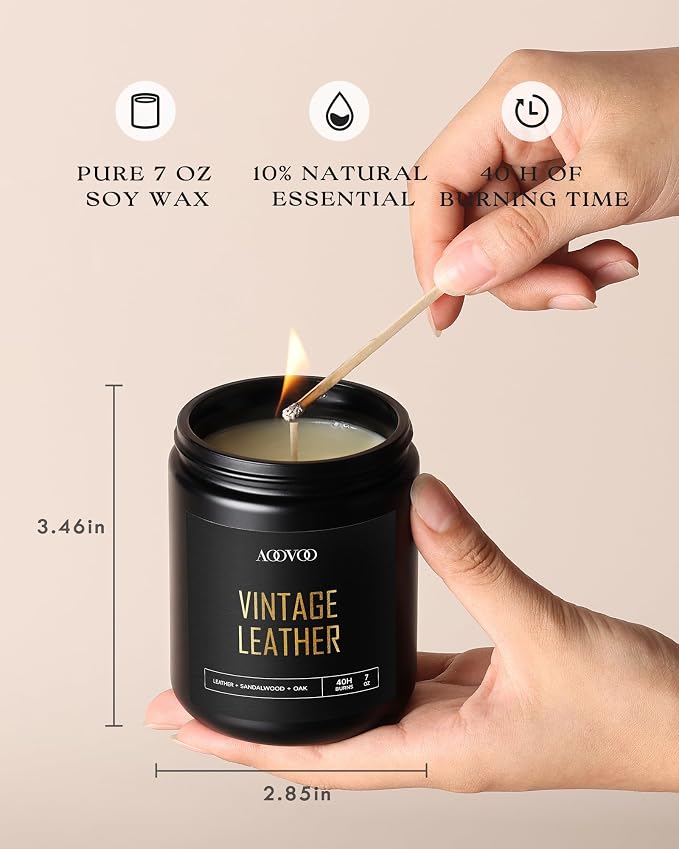 Scented Candles for Men - 4 Pack Candles for Home Scented, 28oz Soy Wax, 200 Hour Burn Time, Men Candle Set, alternate
