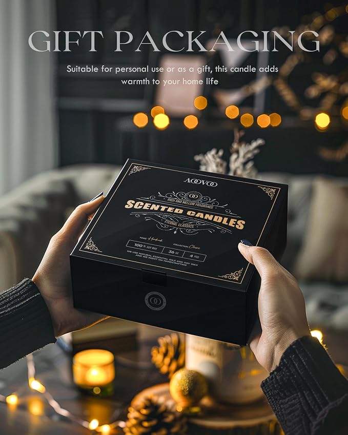 Scented Candles for Men - 4 Pack Candles for Home Scented, 28oz Soy Wax, 200 Hour Burn Time, Men Candle Set, alternate